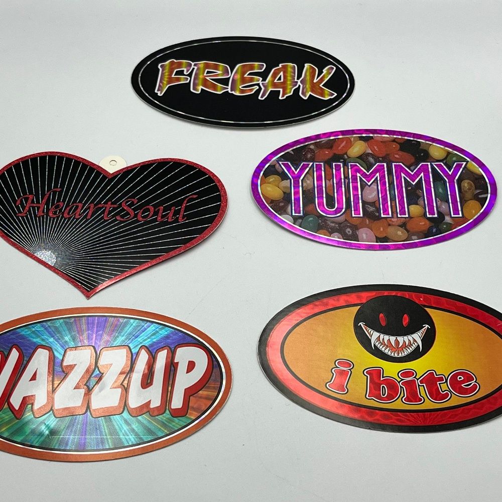 unisex Set of 5 y2k bite me stickers